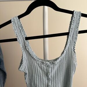 Urban Outfitters Sea foam Green Ribbed Knit Top